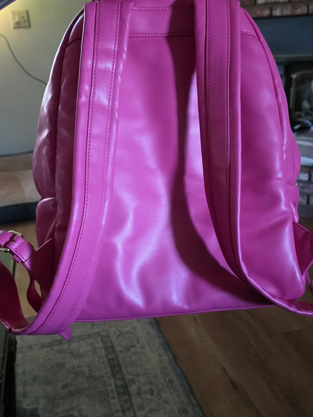 Moschino Hot Pink Puffer Backpack